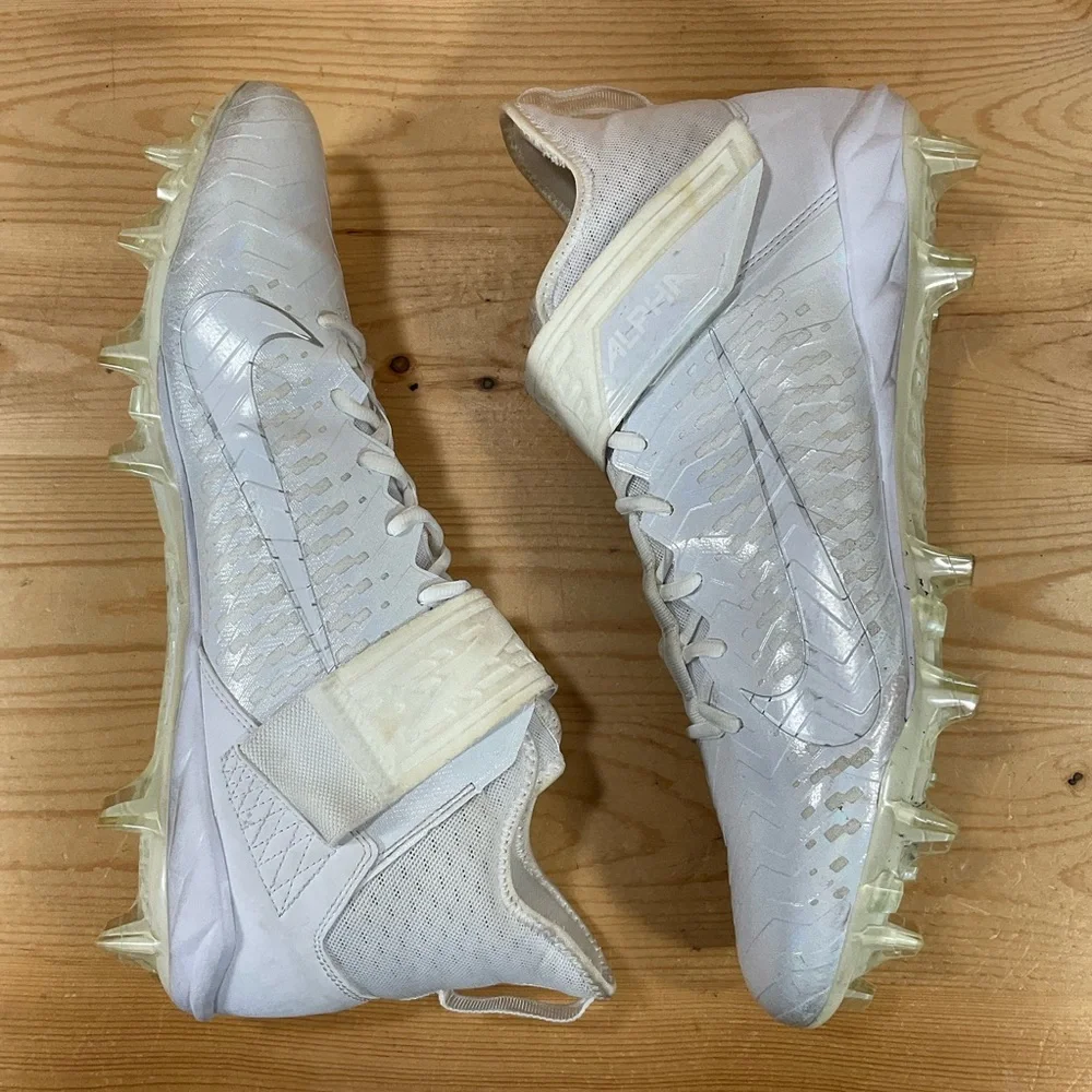 Nike Alpha Menace Pro 2 Mid Football Cleats Men’s 15 White Chrome AQ3209-109